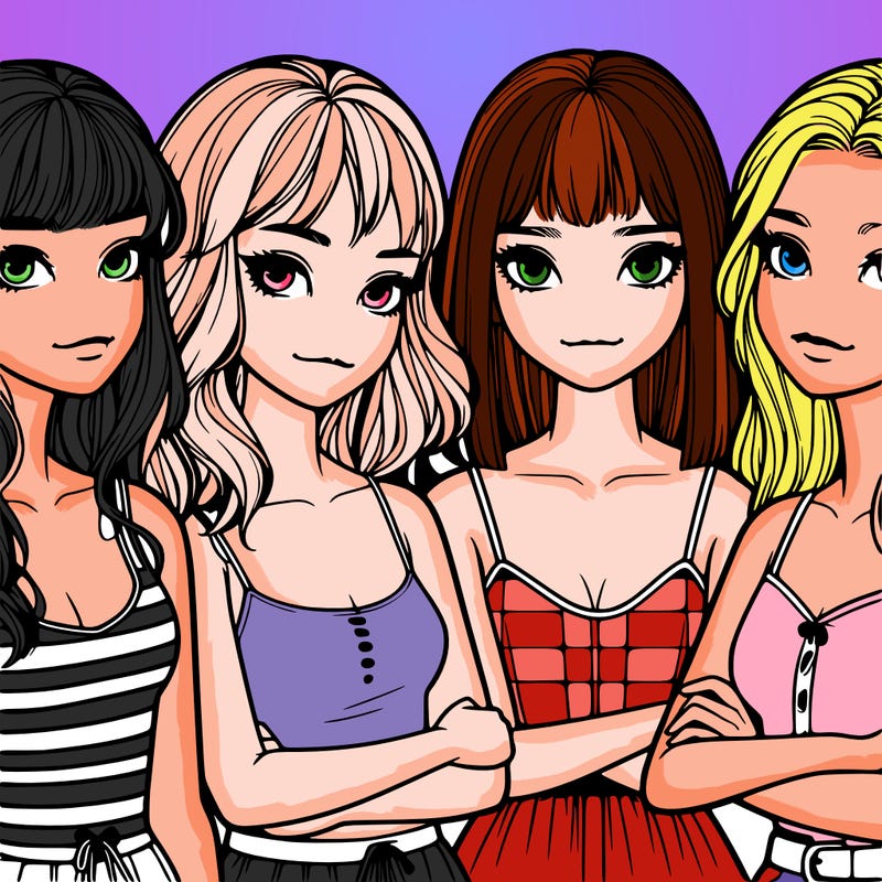 four realistic girls