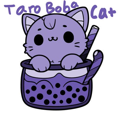 a cute cat in a boba