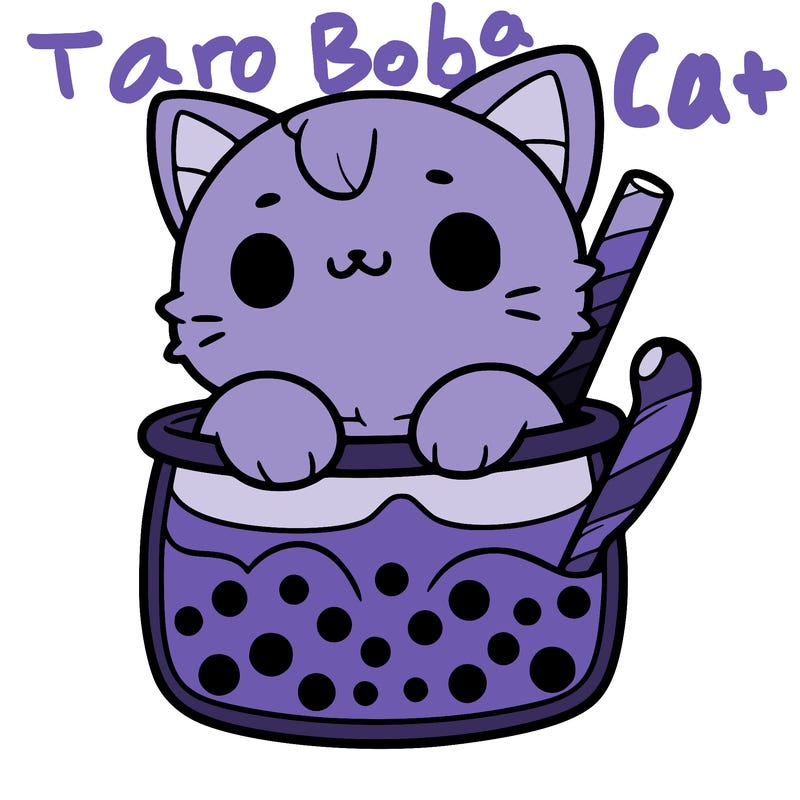 a cute cat in a boba