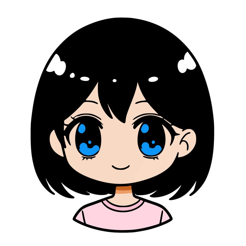 eden’sworld7 dark brown hair short likes pink blue eyes