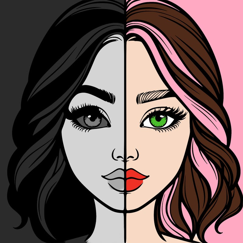 realistic girl split half