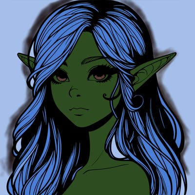 elf girl realistic dark fantasy