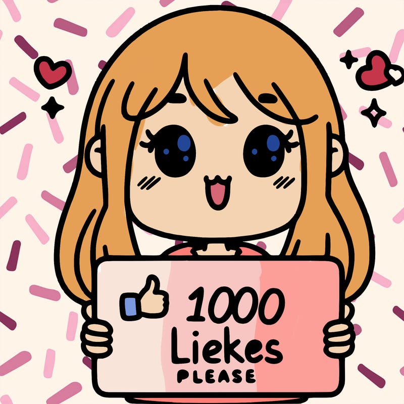 a girl holding a sign that says 1000 likes please