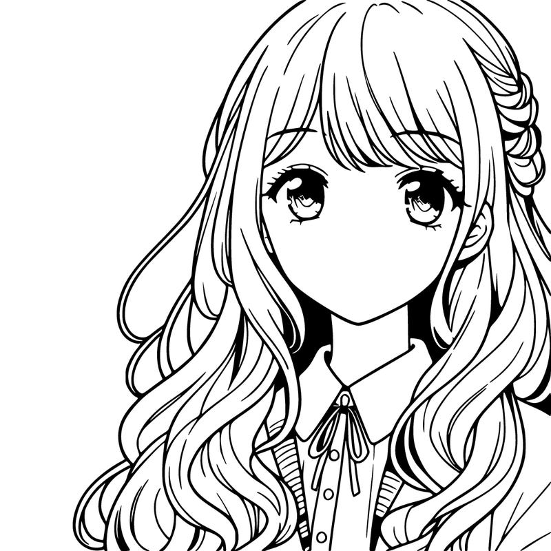 anime girl with long hair