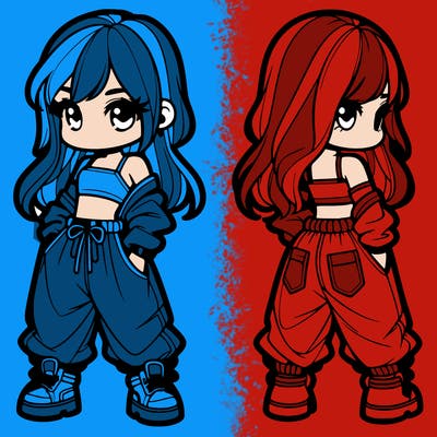 girl in crop top and baggy pants