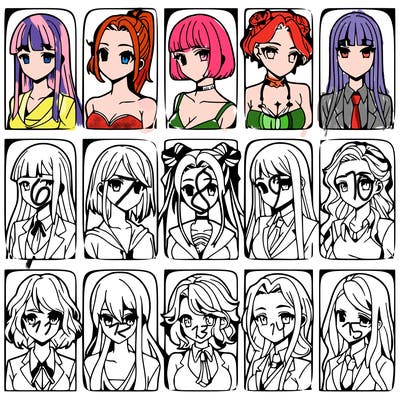 girls that look diffrent anime