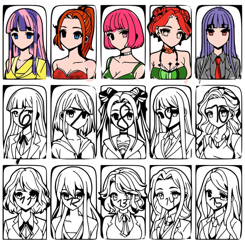 girls that look diffrent anime