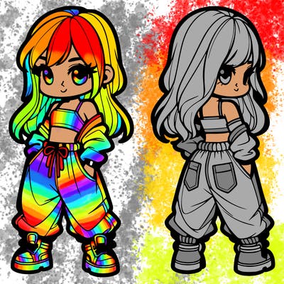 girl in crop top and baggy pants