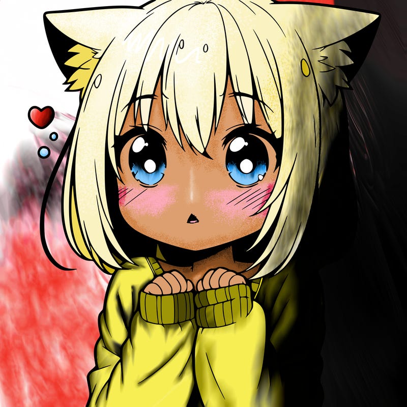 shy anime catgirl