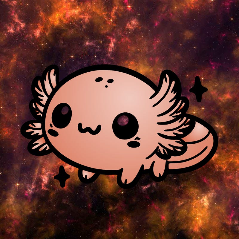 cute easy baby axolotl