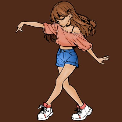 realistic girl danceing