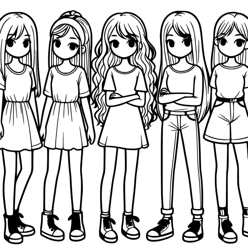 a group of girls standing next to each other