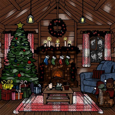 christmas house interior