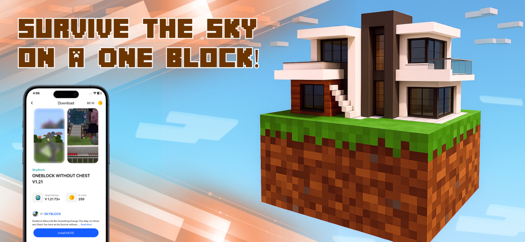 SkyBlock：Maps for Minecraft PE - Mapas de SkyBlock e OneBlock para Minecraft PE no celular