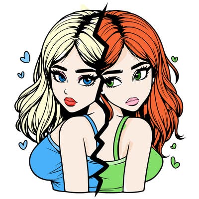 realistic girl split