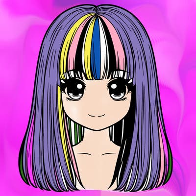straight hair with bangs realistic