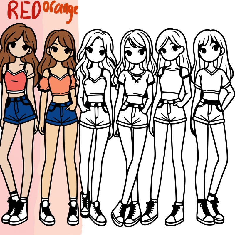 a group of girls wearing crop tops and shorts