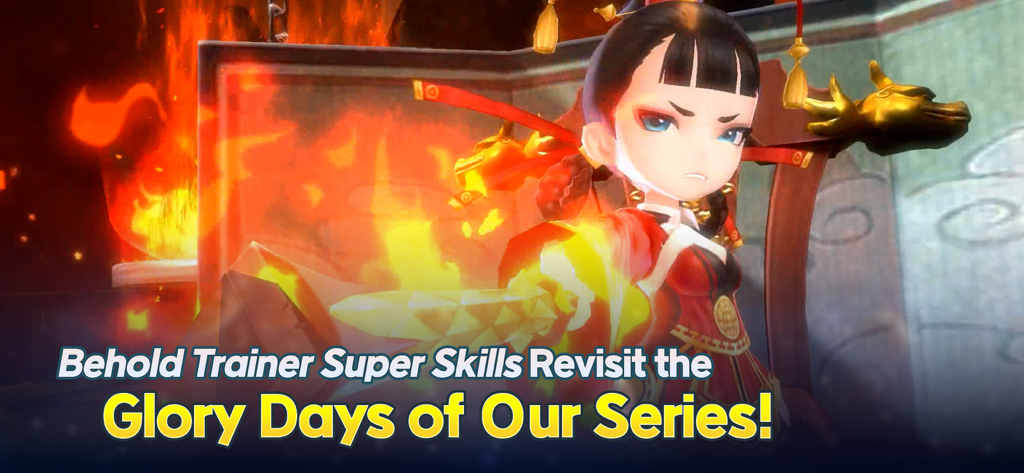 Anime trainer character activating a fire super skill in Baseball Superstars 2024