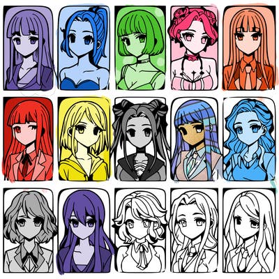 girls that look diffrent anime