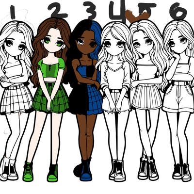 a group of girls realistic