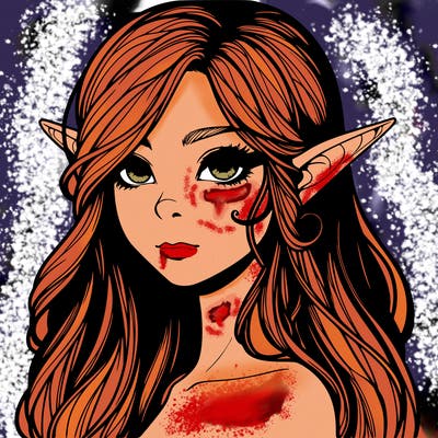 elf girl realistic dark fantasy