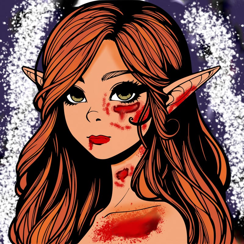 elf girl realistic dark fantasy