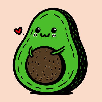 an avocado hugging an avocado