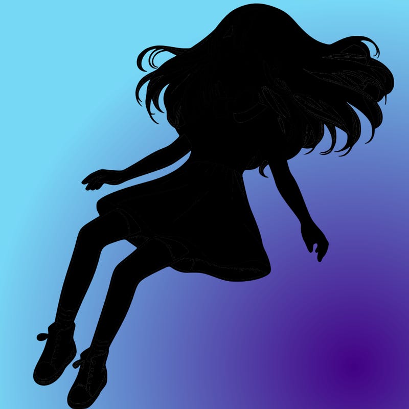 realistic girl floating