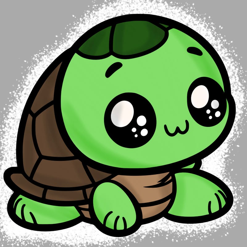 cute little animated turtle