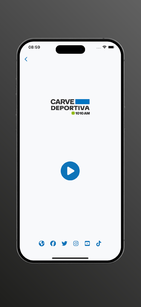 Casa de Radios - Carve Deportiva 1010 AM radio player screen in Casa de Radios app