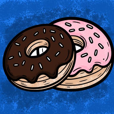 a piece of food doughnuts