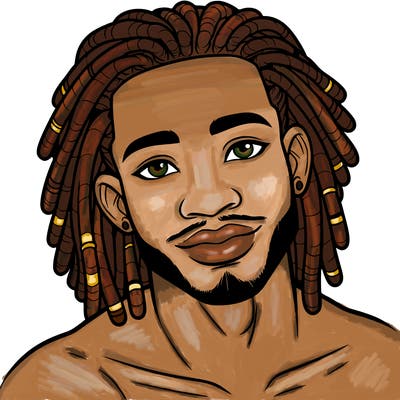 beautiful african american man with dreads