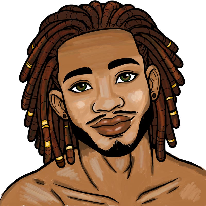 beautiful african american man with dreads