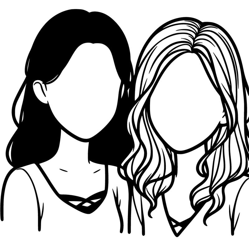 realistic girls  faceless  friends