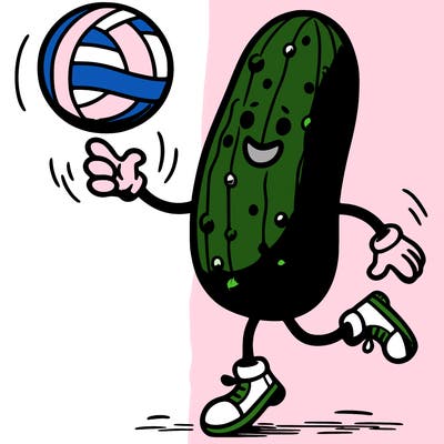 pickle playing volleyball