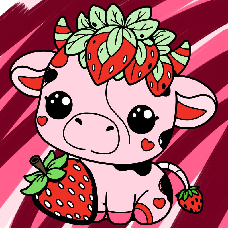 cute strawberry cow