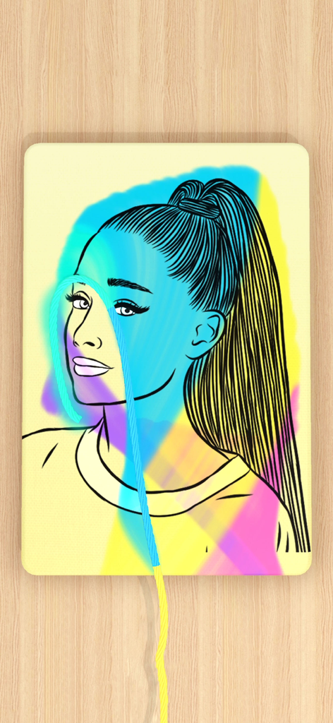 String Pull - Digital portrait creation using colorful string pull art