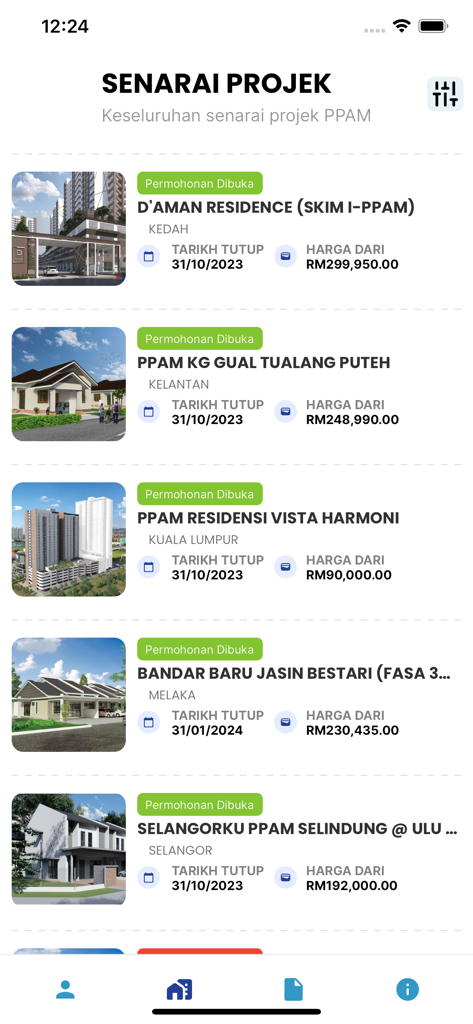 PPAM - A list of available housing projects for Malaysian civil servants with pricing and application deadlines