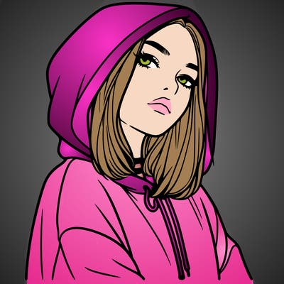 a realistic girl in a hoodie