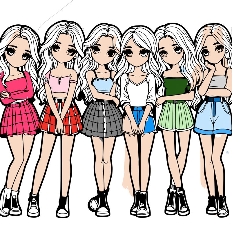 a group of girls realistic