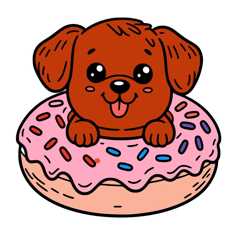 dog in a donut