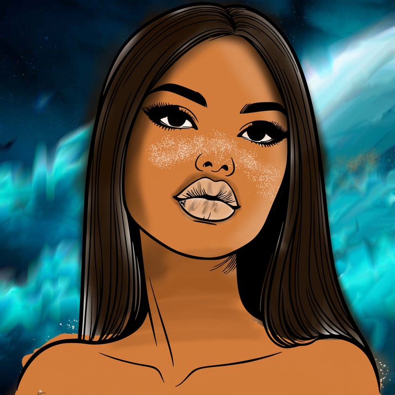 realistic woman with full lips