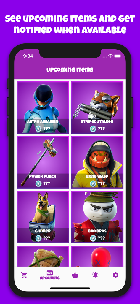 Shop Of The Day for Fortnite - Preview of upcoming Fortnite skins and items in the Shop Of The Day app