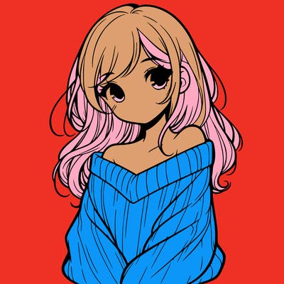 shy pretty girl wearing a sweater that is falling off one shoulder portrait