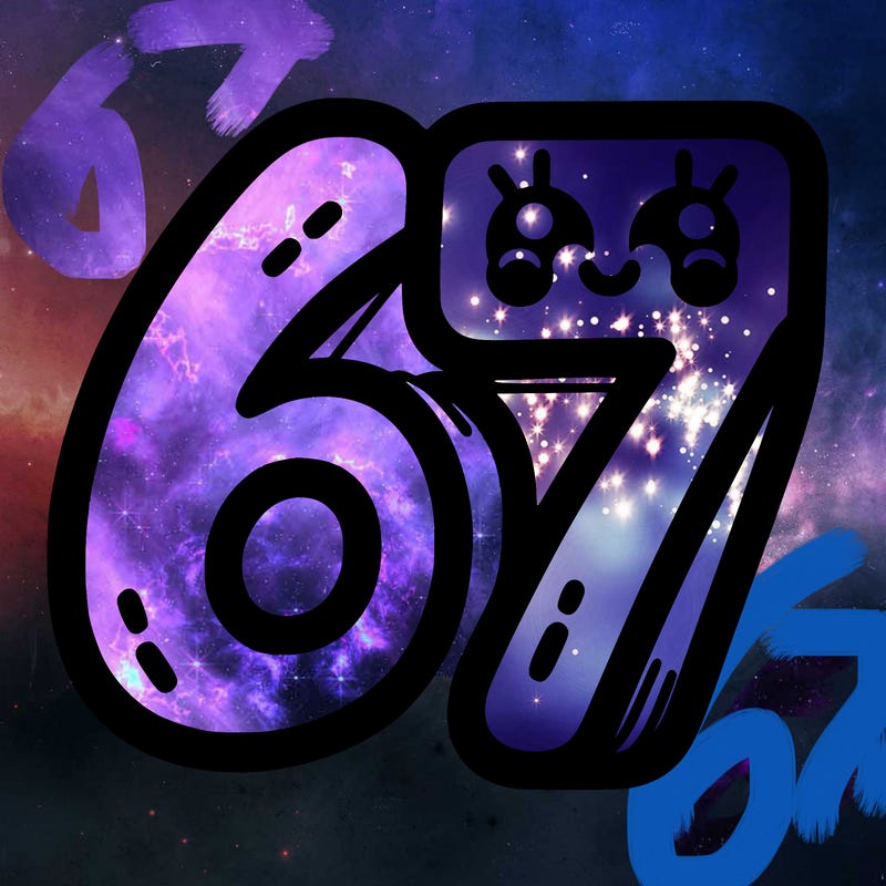 the numbers 67