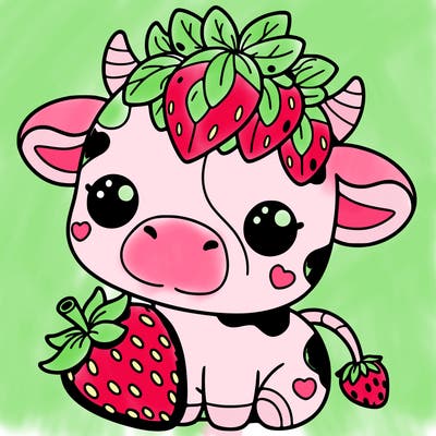 cute strawberry cow
