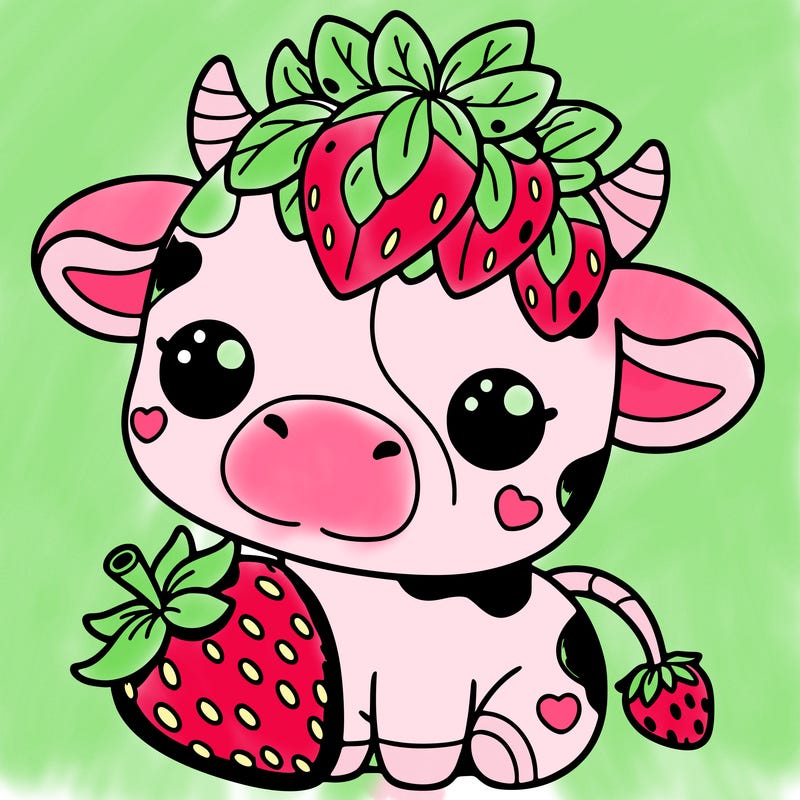 cute strawberry cow