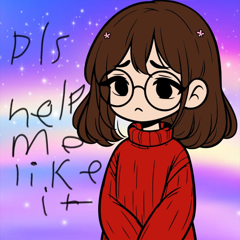 sad girl with glasses in a sweater