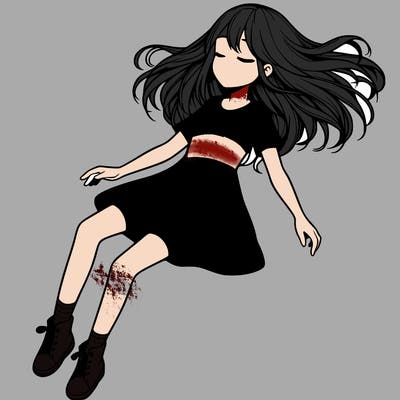 realistic girl floating