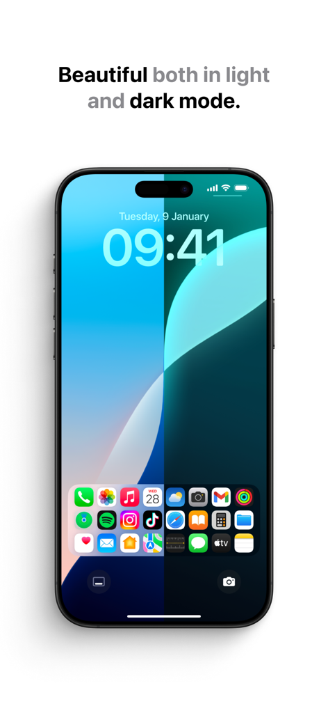 Lock Dock app launcher widget shown in light and dark mode on a lock screen